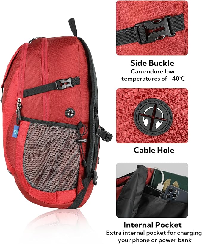 WATERFLY Lightweight Packable Hiking Backpack: 30L Foldable Travel Daypack Ultralight Camping Day Pack for Woman Man