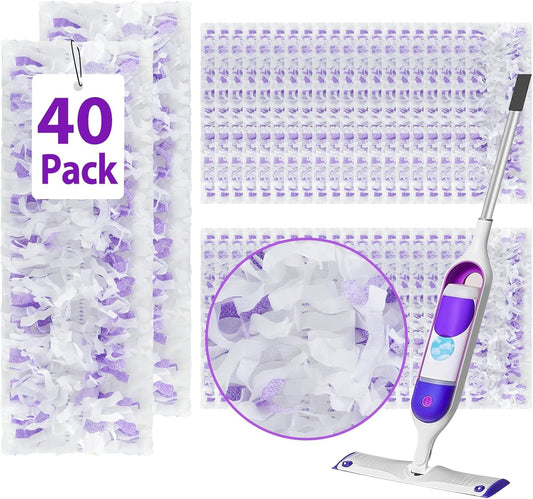 40 Count ‌Disposable Heavy-Duty Power Mop Pads Refills for Swiffer Power Mop,Replacement Floor Cleaning Refills, Non-Washable & Unscented, Compatible with Swiffer PowerMop (Quick-Absorb, No Residue)