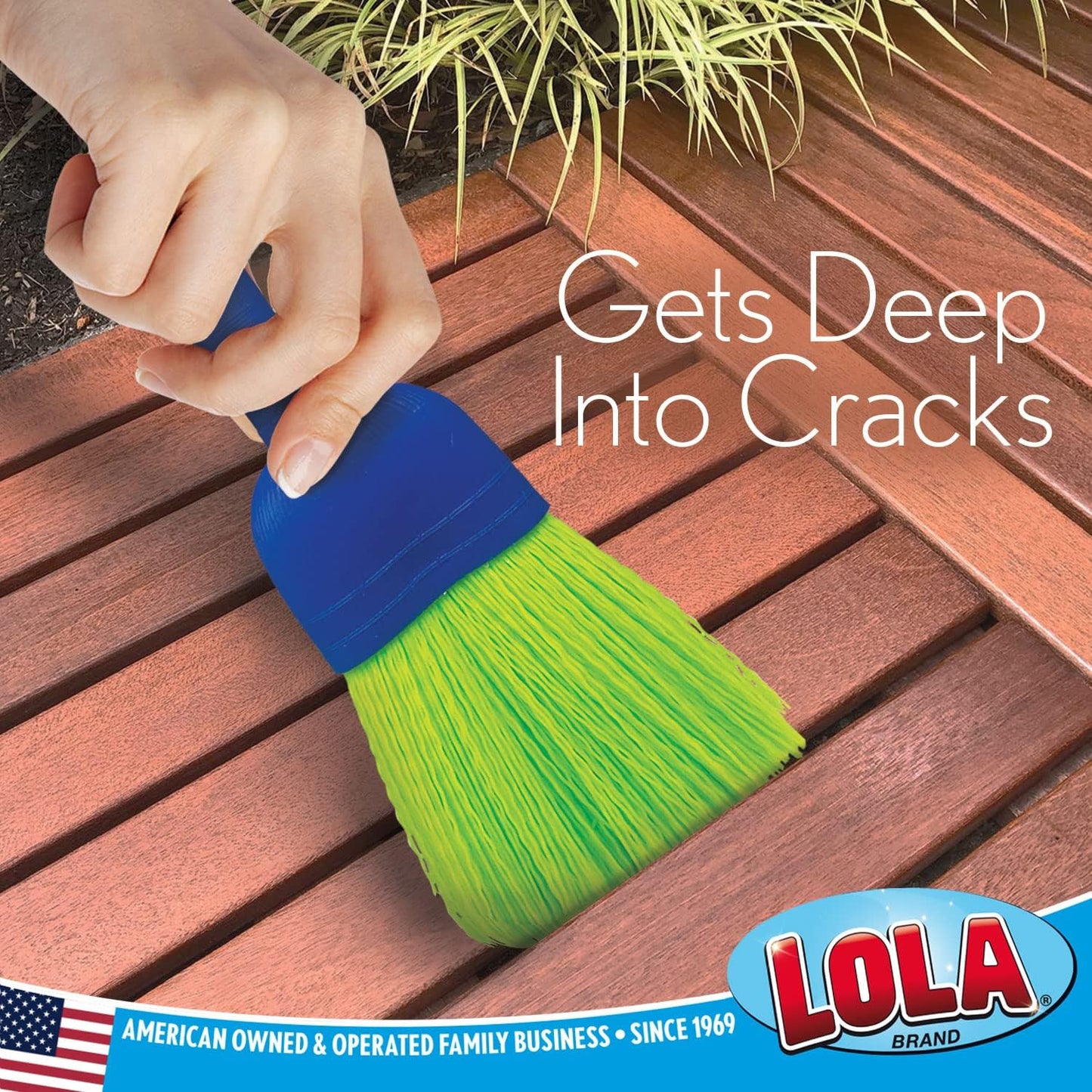 LOLA Whisk Broom, Hand Brush, 6 Pack, Durable Bristles, Whisks Away Dirt & Debris, Compact, Hang Hole for Easy Storage, Indoor/Outdoor