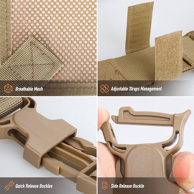 WYNEX Tactical Large Admin Pouch of Double Layer Design, Molle EDC EMT Utility Pouch with Map Sleeve Modular Tool Pouch Large Capacity Flag Patch Included