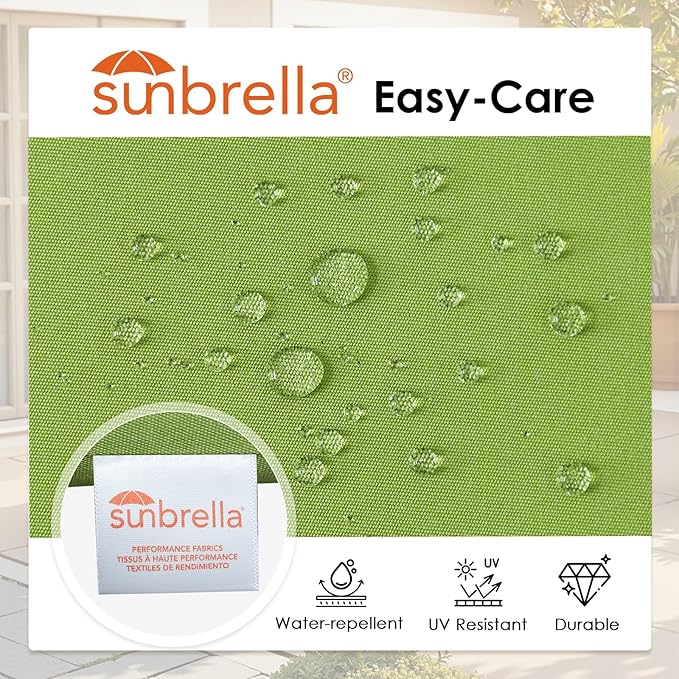 Outdoor Sunbrella Square Corner Seat Cushion, 18.5"x16"x3", Set of 4, Non Slip Seat Cushion Pads with Removable Cover for Patio Furniture, Garden Yard Lawn, Canvas Ginkgo