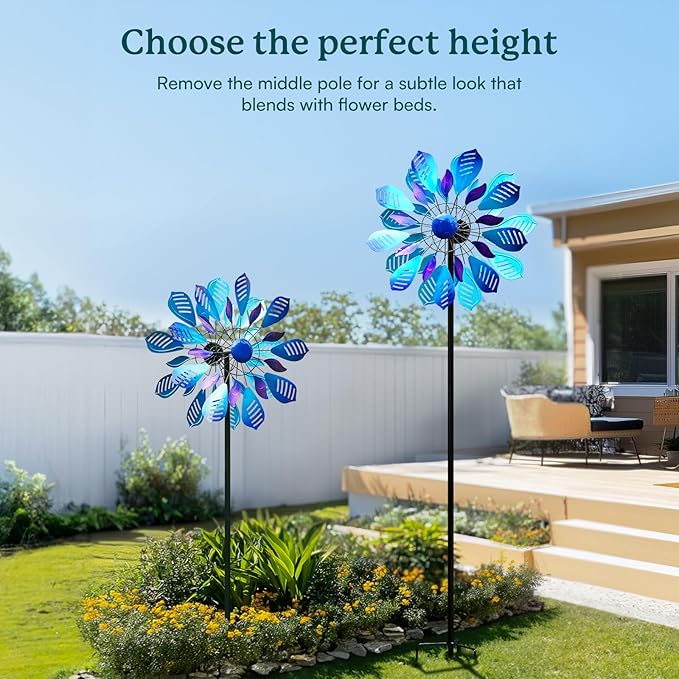 Garden Wind Spinners Outdoor, Metal Yard Spinner, Large Wind Spinner, Gift for Family Friends(84'' H x 24'' W)