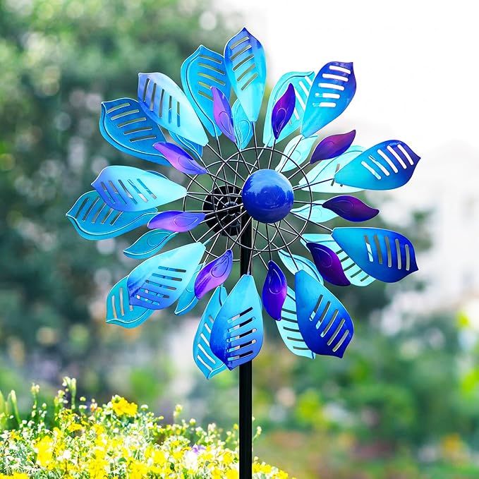 Garden Wind Spinners Outdoor, Metal Yard Spinner, Large Wind Spinner, Gift for Family Friends(84'' H x 24'' W)