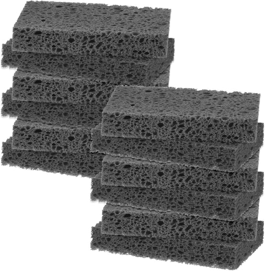 12-Pack Kitchen Sponges, Condense Eco Cellulose Non-Scratch Scrub Heavy Sponge for Kitchen/Household/Bathroom, Clean Tough Messes Dish Scrubber [Black]
