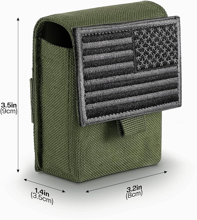 2 Pack Tactical Pouches, Molle EDC Compact Pouch Small Utility Pouch Accessories Battery Cigarette Case Card Holder Lighter Slot Mini Cigar Belt Waist Pack