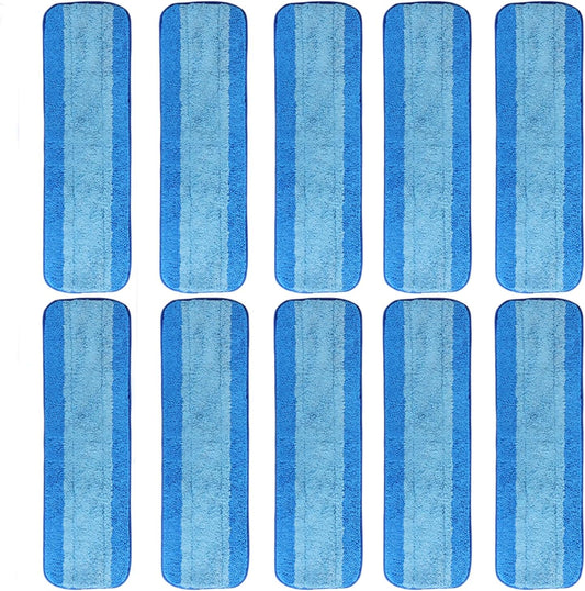 10 Pack Microfiber Cleaning Pads for Bona Mop, Reusable Microfiber Mop Pads for 18 Inch Mop, Hardwood & Hard Surface Floors Replacement Cleaning Mop Pads, Machine Washes
