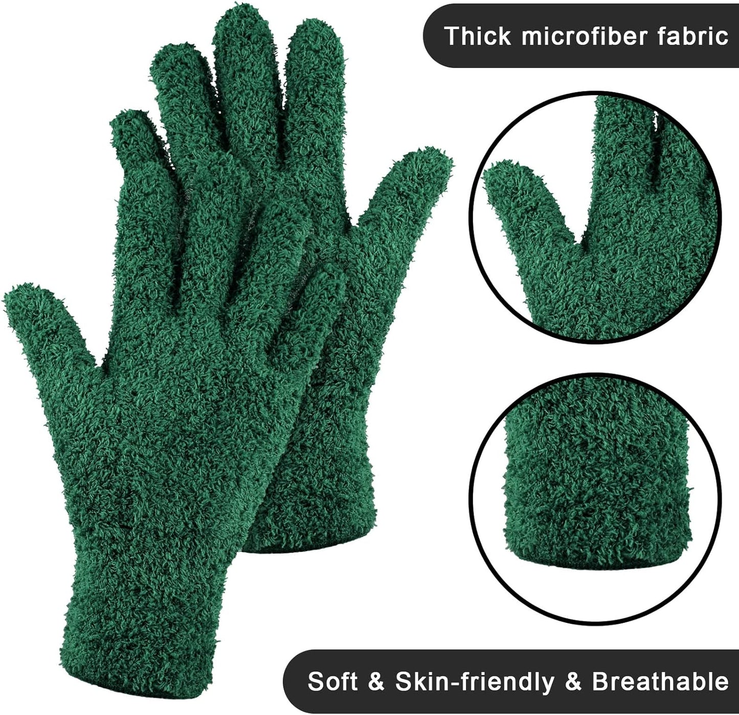 Patelai 3 Pairs Microfiber Plant Dusting Gloves Leaf Cleaning Gloves for Indoor Plants, Blinds, Furniture, House(Medium,Brown, Dark Green, Dark Red)