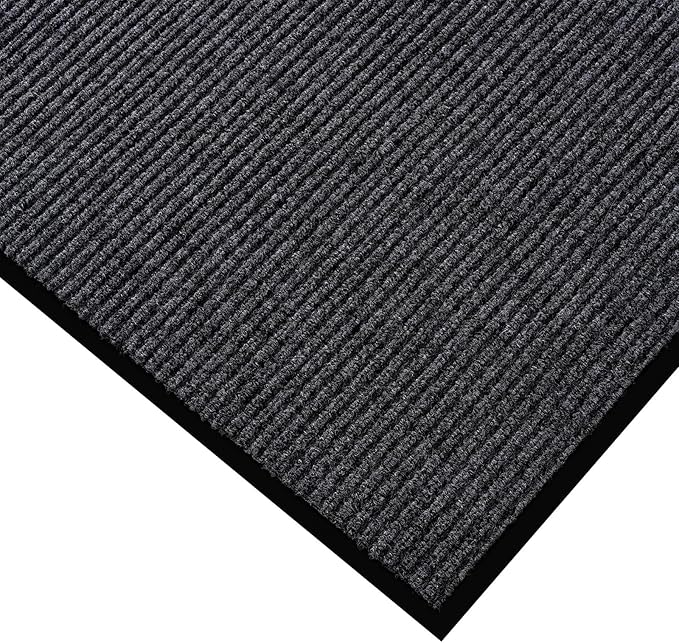 Low Profile Rubber Door Mat, 60x35inch, Heavy Duty, Durable Doormat, Indoor and Outdoor, Waterproof, Easy Clean Shoe Scraper, Home Rug Welcome Mats for Entryway, Patio, Porch, Grey