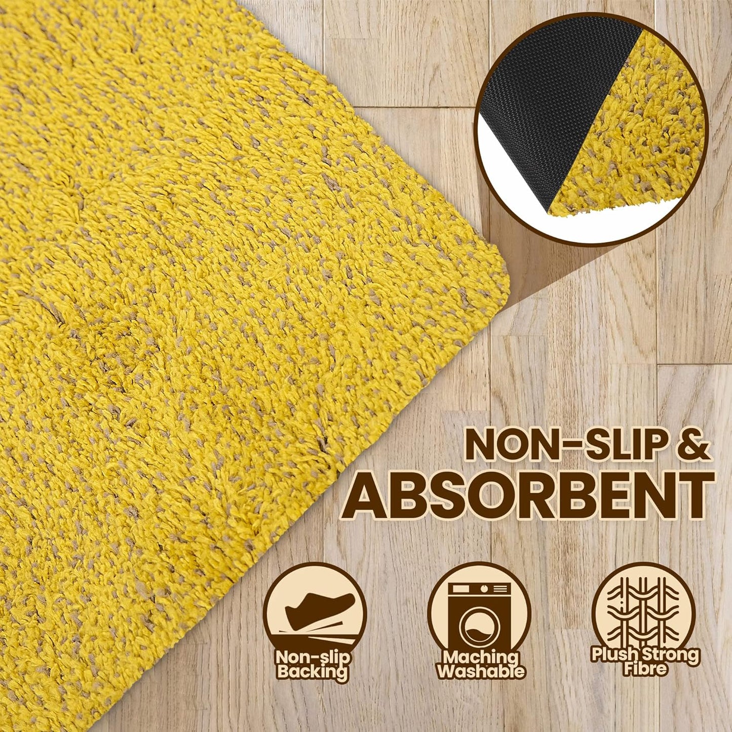 Premium Microfiber Indoor Door Mat – 36"x72" Washable Entry Mat, Non-Slip, Waterproof Backing, Super Absorbent, Low Profile Entryway Doormat for Indoor Entrance