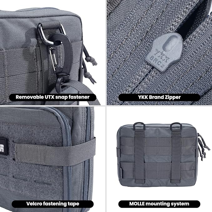 EXCELLENT ELITE SPANKER Tactical Molle Admin Pouch Utility Organizer EDC Medical Bag Utility EDC Tool Pouch with Shoulder Strap Attachment Pouches Waist Bag