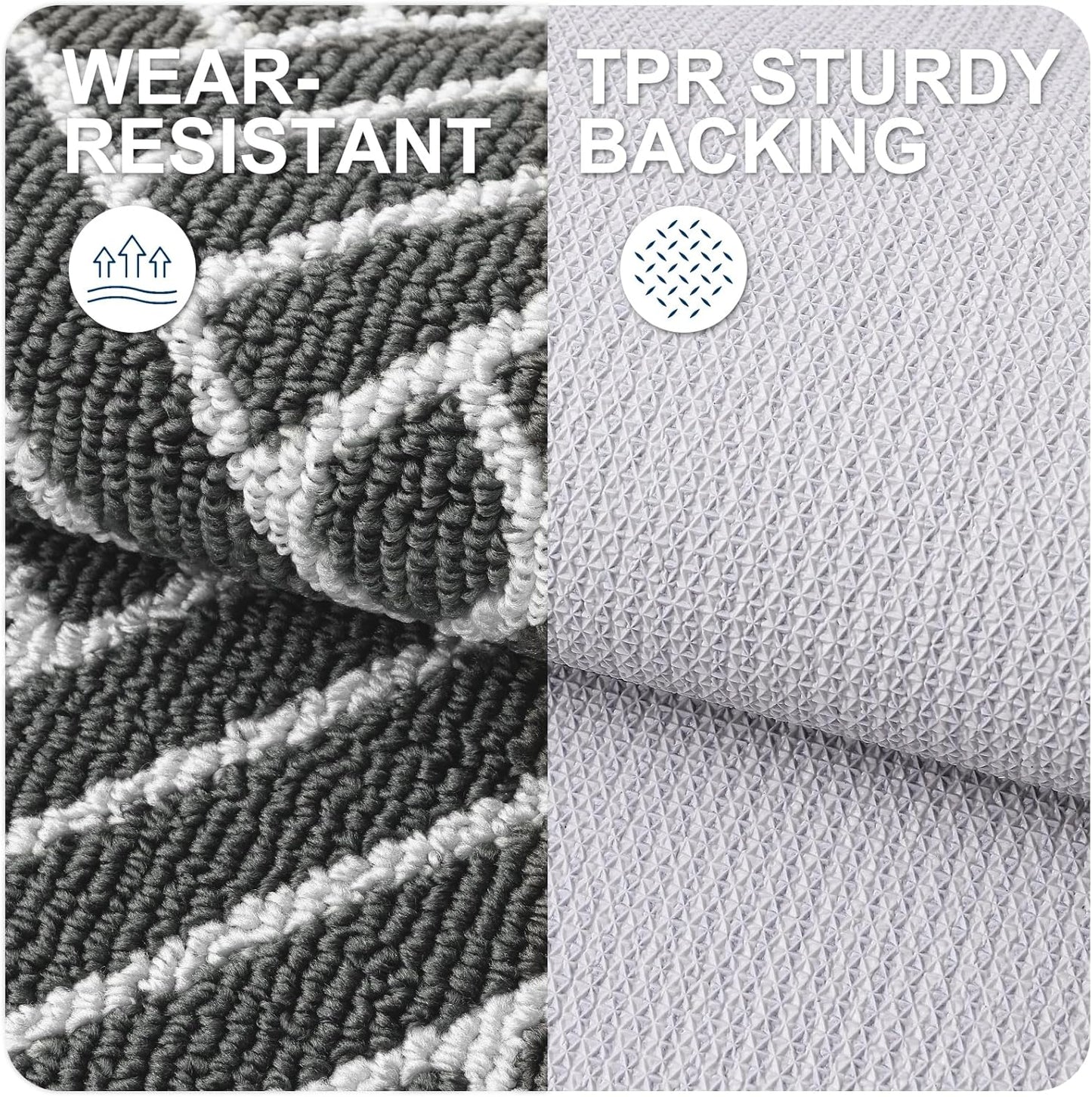 OLANLY Indoor Door Mat, 48x32 Inch, Dirt Resistant and Absorbent, Non-Slip Rubber Backing Floor Mats, Easy Clean Low-Profile Doormat for Entryway, Front Door, and Inside Entrance, Charcoal