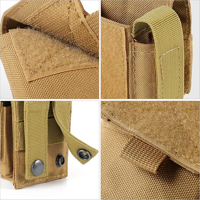 2 Pack Tactical Pouches, Molle EDC Compact Pouch Small Utility Pouch Accessories Battery Cigarette Case Card Holder Lighter Slot Mini Cigar Belt Waist Pack