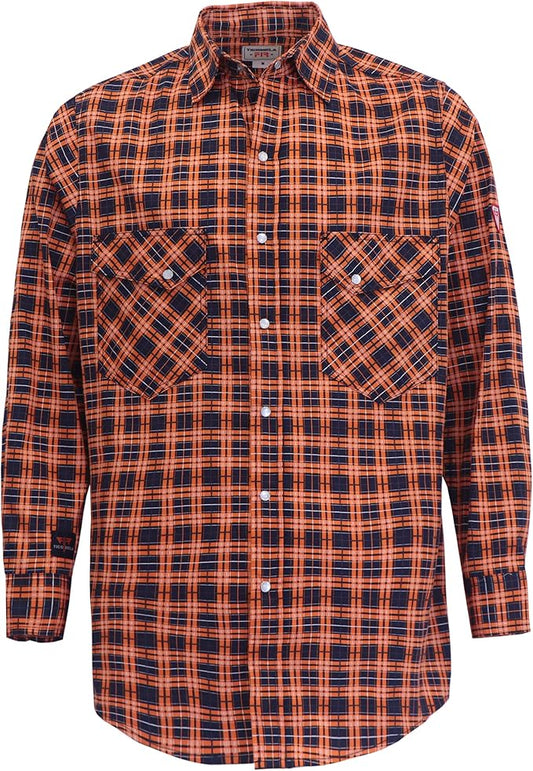 TICOMELA FR Shirts for Men Flame Resistant Shirt CAT2 Light Weight 6.5oz Fire Retardant Men's Welding Shirt