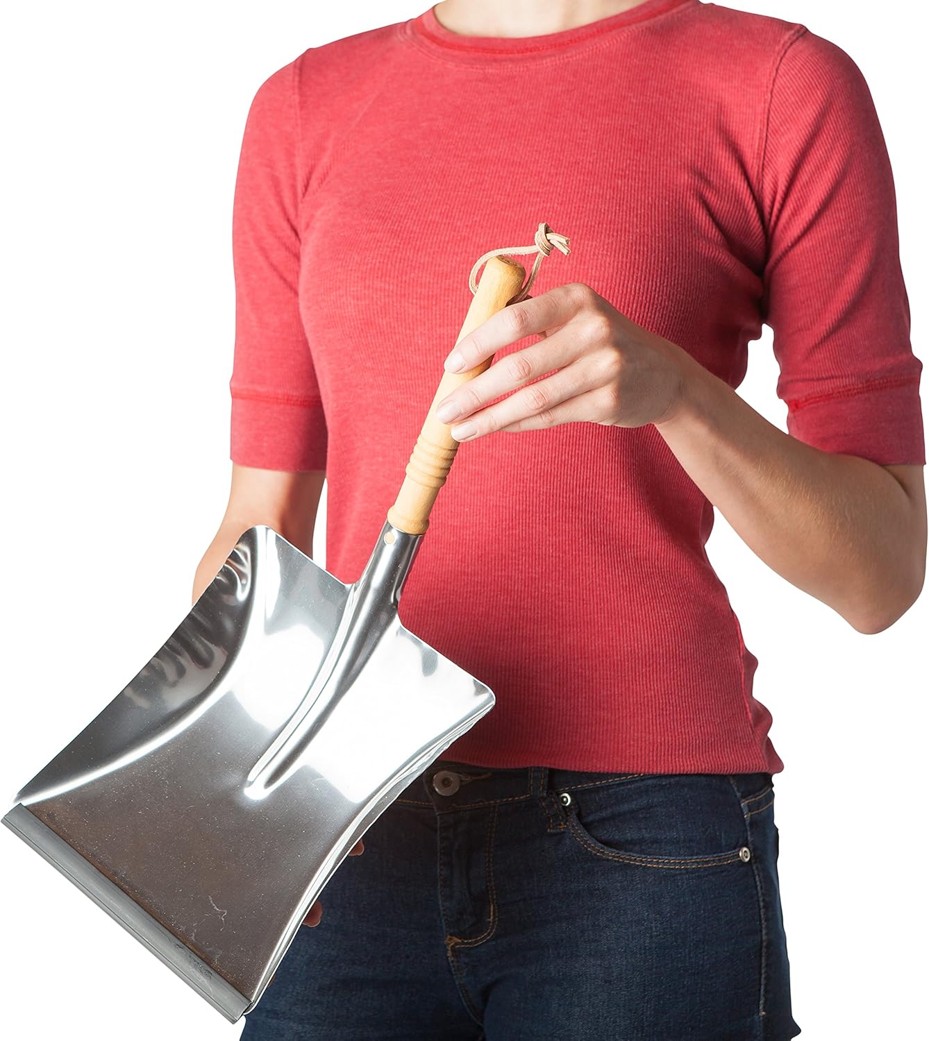 REDECKER Horsehair Fiber Hand Brush and Dust Pan Set - Wooden Broom and Dustpan Set for Home - Outdoor Dust Pan and Brush - Oiled Beechwood Handles - Large Capacity Stainless Steel Dust Pan