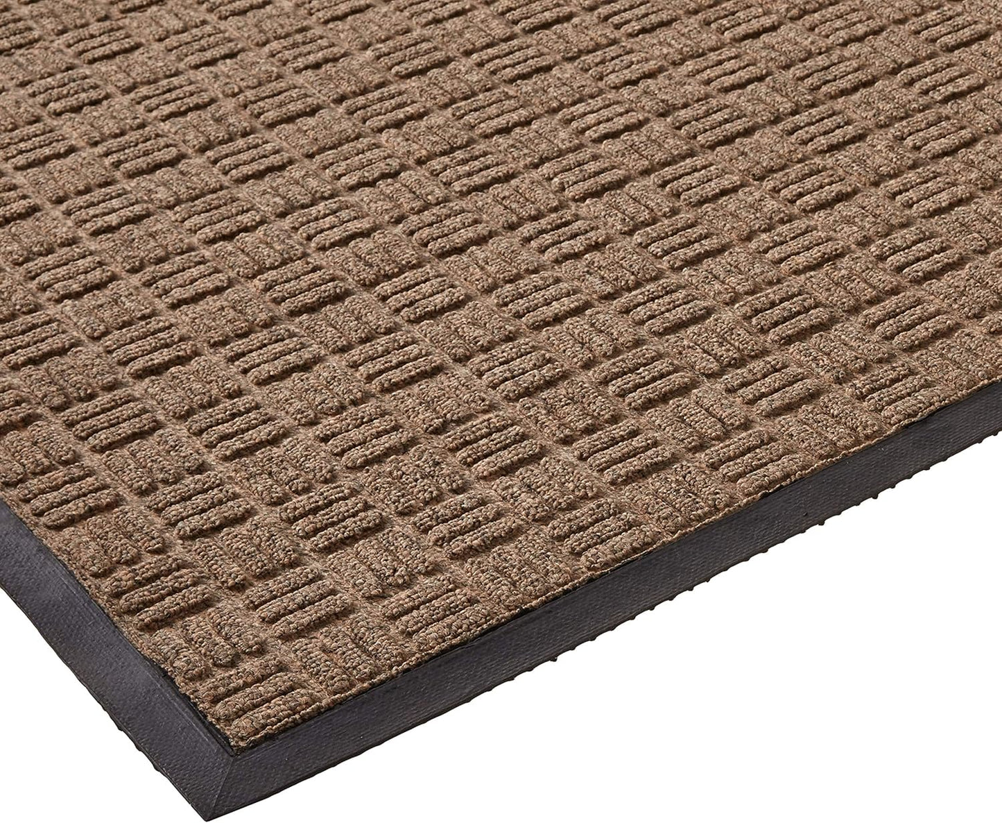 Kempf Water Retainer Entrance Mat, Indoor Outdoor Rubber Rug, Moisture Trapping, Absorbent Mat (4' X 6', Brown)