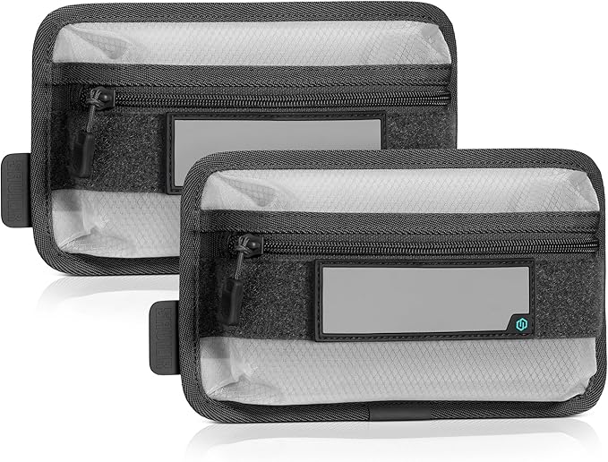 Savior Equipment Core Tactical Mesh Zipper Pouch, 9" x 5" Modular EDC Tool Organizer w/Writable ID Patches, Range Gear Utility Storage Pocket w/Hook Backing, Dump Pouch with Handle, 2-Pack