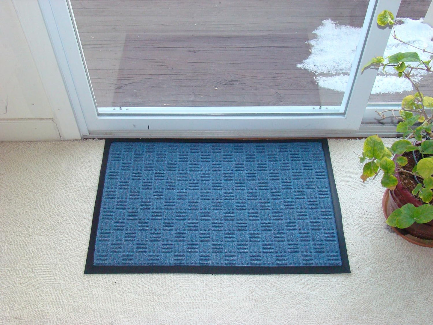 Kempf Water Retainer Entrance Mat, Indoor Outdoor Rubber Rug, Moisture Trapping, Absorbent Mat, 2 by 3-Feet, Blue