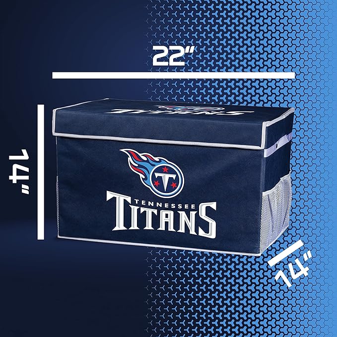 Franklin Sports NFL Storage Footlocker Bins - Large Folding Organizer Containers - NFL Team Office, Bedroom + Living Room Décor - Large + Small Bins