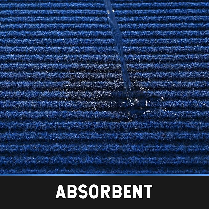 Profile Rubber Door Mat, 72x48inch, Heavy Duty, Entrance Doormat, Indoor and Outdoor, Waterproof, Easy Clean Shoe Scraper, Home Rug Welcome Mats for Entryway, Patio, Porch(Blue)