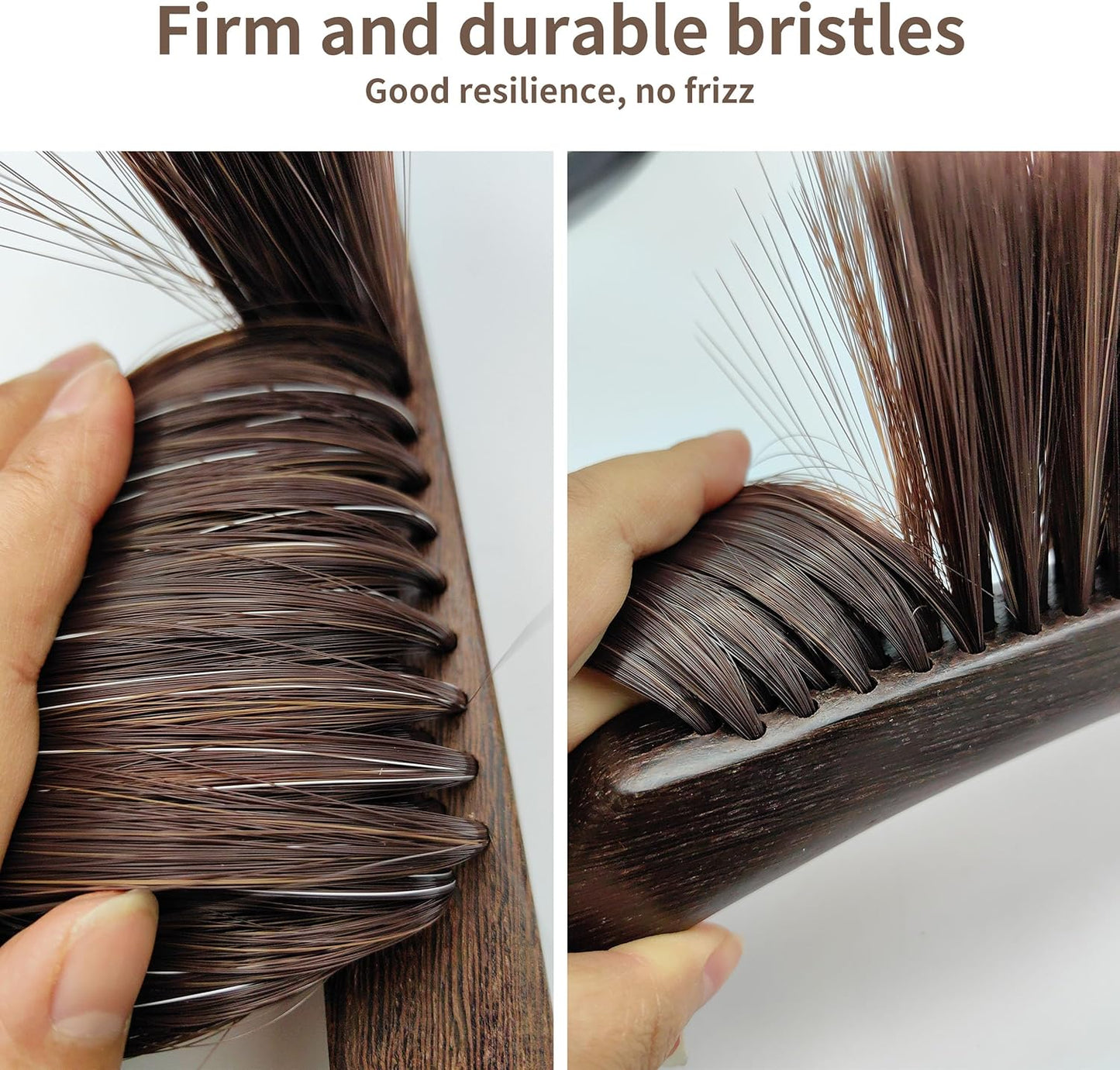 Hand Broom Brush, Dust Brush for Cleaning, Wood Block Hand Brush, Soft Bristle Cleaning Brush for Car Bed Furniture Clothes Garden Couch Draft (Curved Handle)