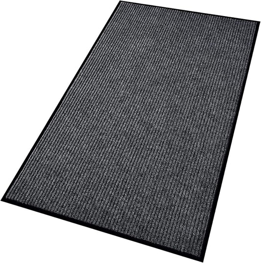 Profile Rubber Door Mat, 72x48inch, Heavy Duty, Entrance Doormat, Indoor and Outdoor, Waterproof, Easy Clean Shoe Scraper, Home Rug Welcome Mats for Entryway, Patio, Porch(Grey)