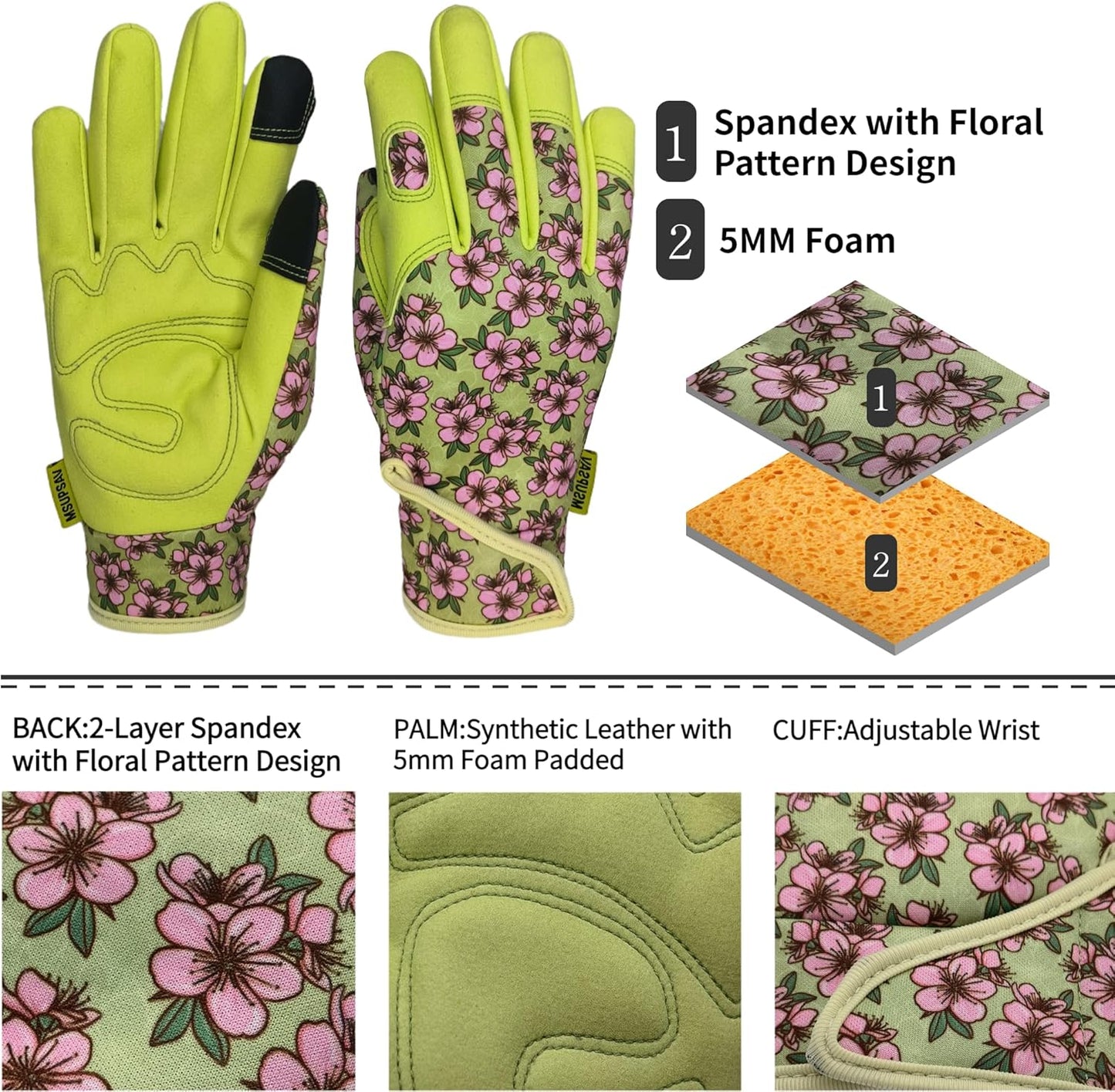 Thorn Proof&Puncture Resistant Gardening Gloves with Grip,Garden Gloves for Women, Leather Work Gloves,Gifts