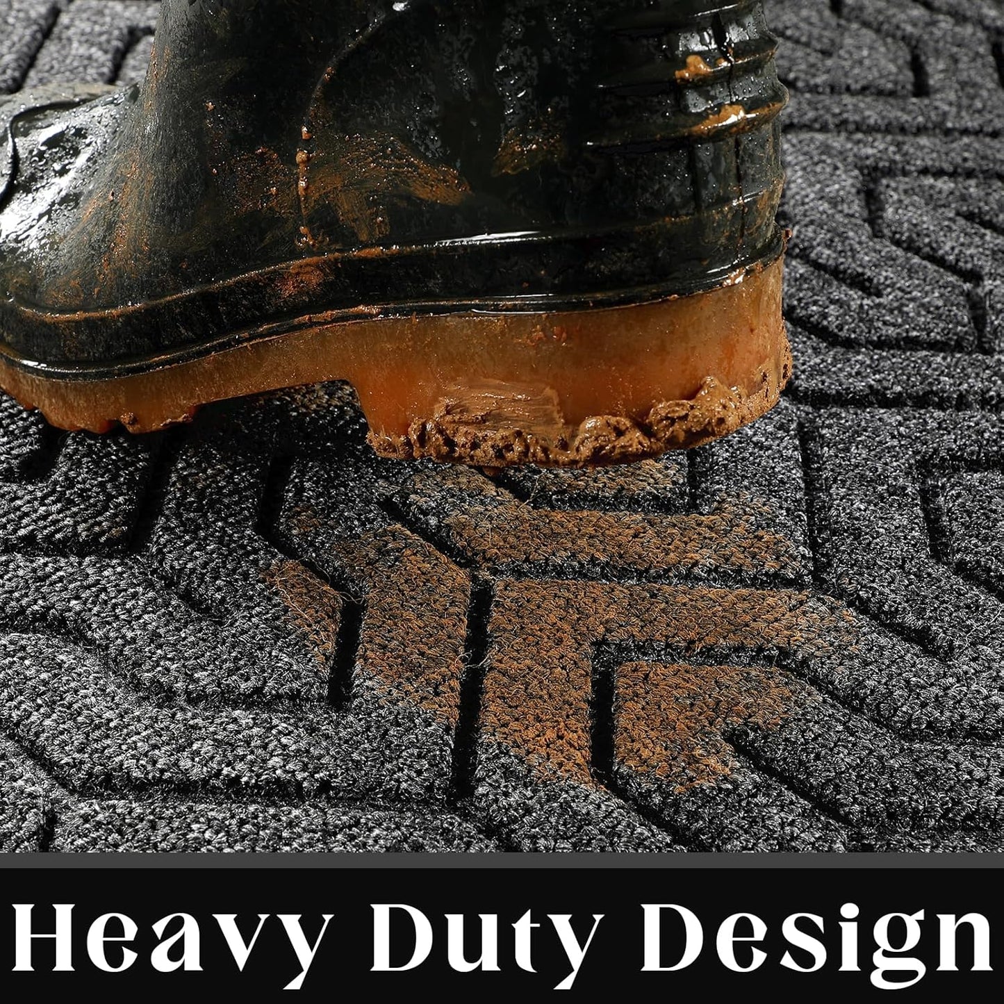 Yimobra Large Door Mat Outside Entrance 47x24, Waterproof Heavy Duty Outdoor Mats for Front Door, Non Slip Rubber Entry Mat for Garage Patio, Easy Clean, Mix Grey