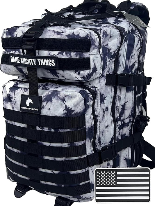 45L Elite Tactical Backpack | 3X Stronger Work & Military Backpack | Water Resistant and Heavy Duty | 3 Day MOLLE Bug Out Bag (Black Ice)