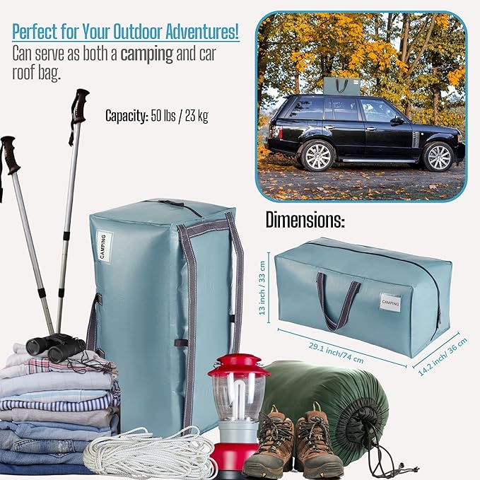 VENO 2 Pack Moving Bags w/Backpack Straps, Heavy Duty, Moving Boxes Alternative, Packing Supplies, Large Storage Totes for Dorm Room Essentials with Zipper for Clothes (Shiny Light Blue, 2 Pack)