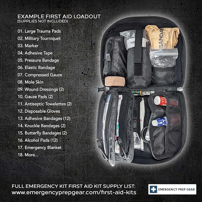 EPG Tactical EDC Pouch - Molle Utility Organizer, First Aid Black Backpack Organizer, Modular Survival Gear, Red