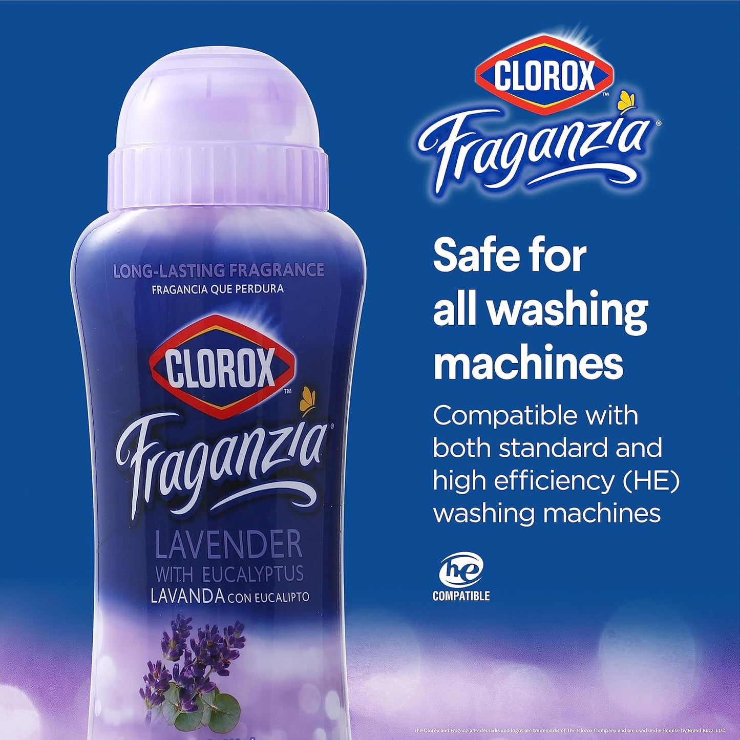 Clorox Fraganzia Laundry Scent Booster Crystals in Lavender with Eucalyptus Scent - Scented In-Wash Freshener Beads for Fresh, Clean, Great Smelling Clothes and Linens, 18 Oz - 2 Pack