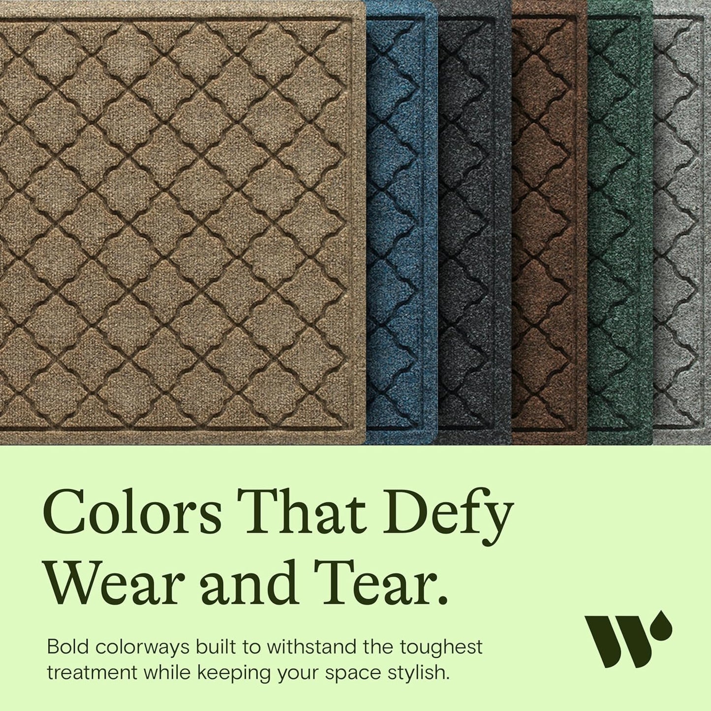 WaterHog Heavy Duty Doorway Mat, 2' x 3', Made in USA, Durable & Skid-Resistant Entryway Mat, Water-Trapping, Indoor/Outdoor Decorative Floor Covering, Cordova Collection, Khaki/Camel