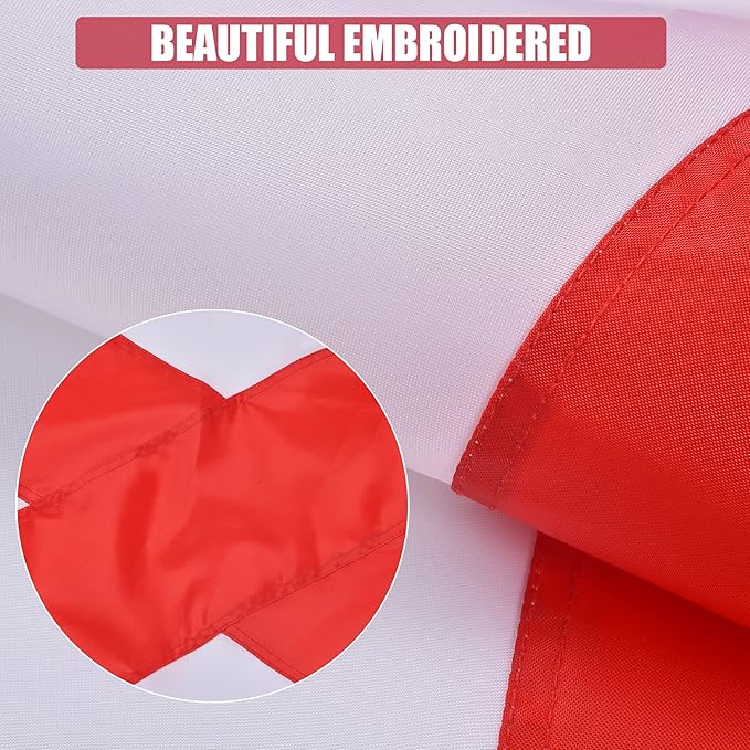 Alabama State Flag 6x10 Ft, Deluxe Embroidered Heavy Duty Nylon Durable AL Outside Flags, Indoor/Outdoor, Sewn Stripes and Brass Grommets