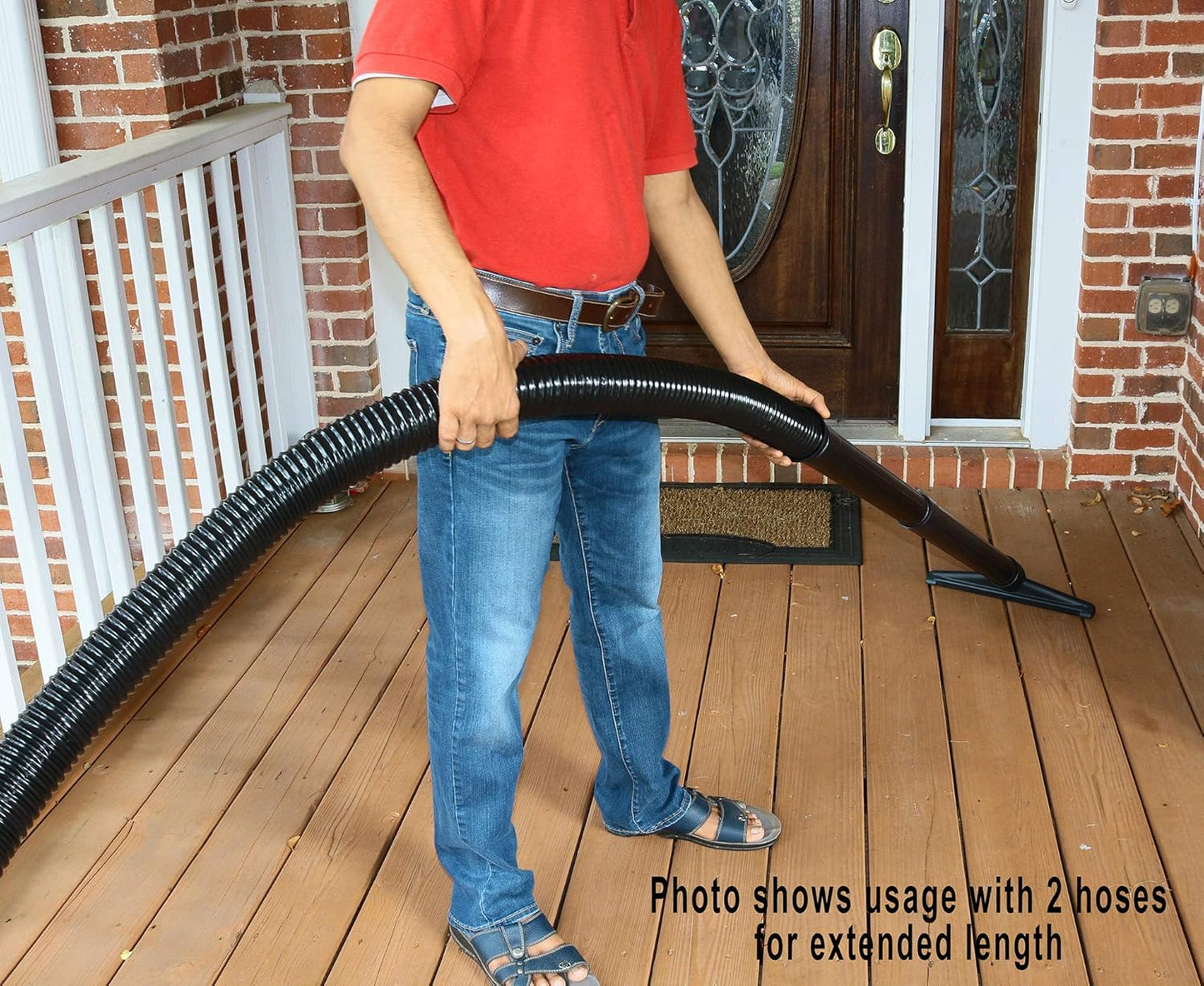 2 1/2 Vaccum Dust Collection Hose Accessories for Woodworking Shop Vac Saw Dust Floor Nozzle, Brush, and Hose Kit for Shop Vac (6’ Hose)