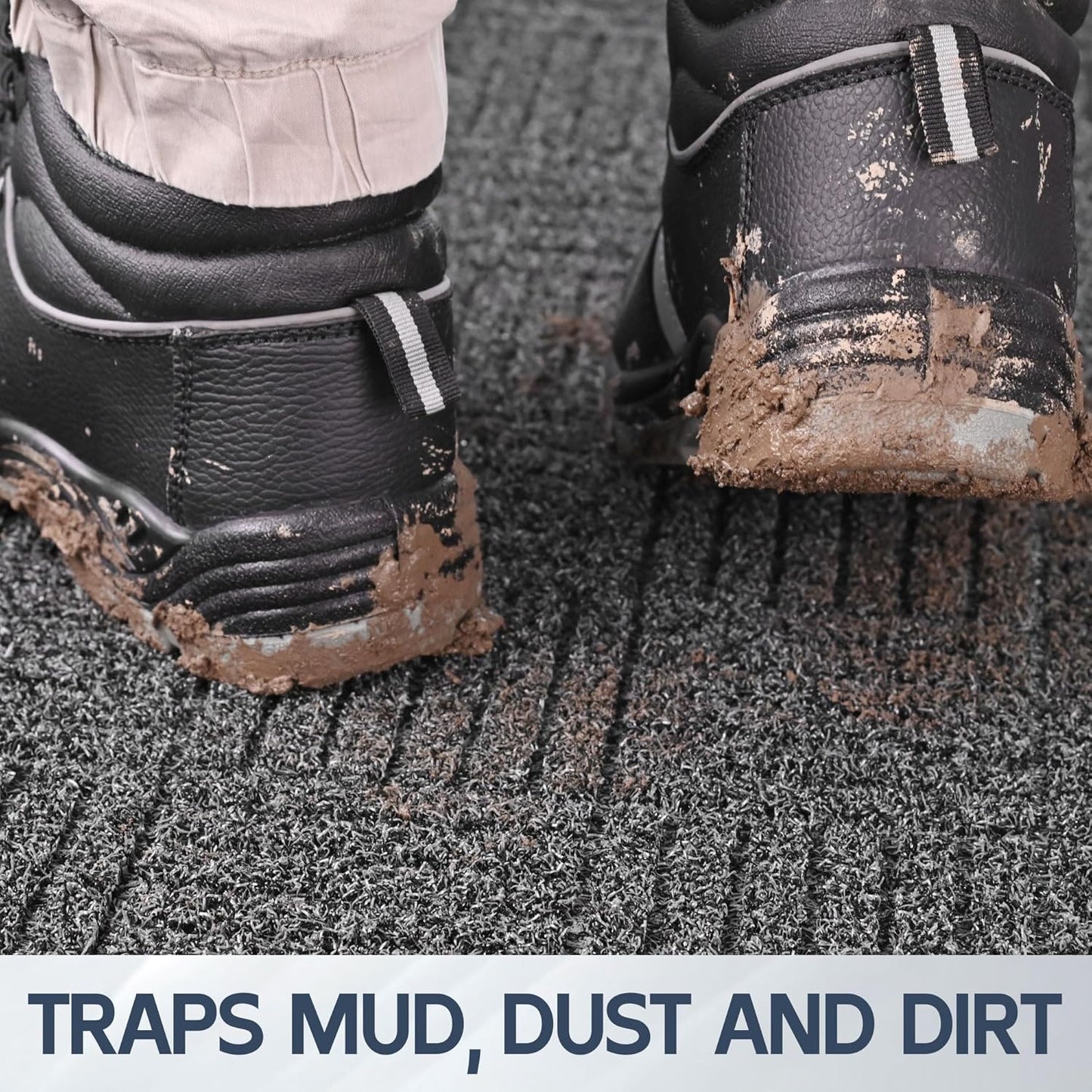 Front Door Mat, 6' x 3' Heavy Duty Indoor Outdoor Doormat, Non-Slip Backing Welcome Mats for Entryway, Low Profile, Commercial Door Mats