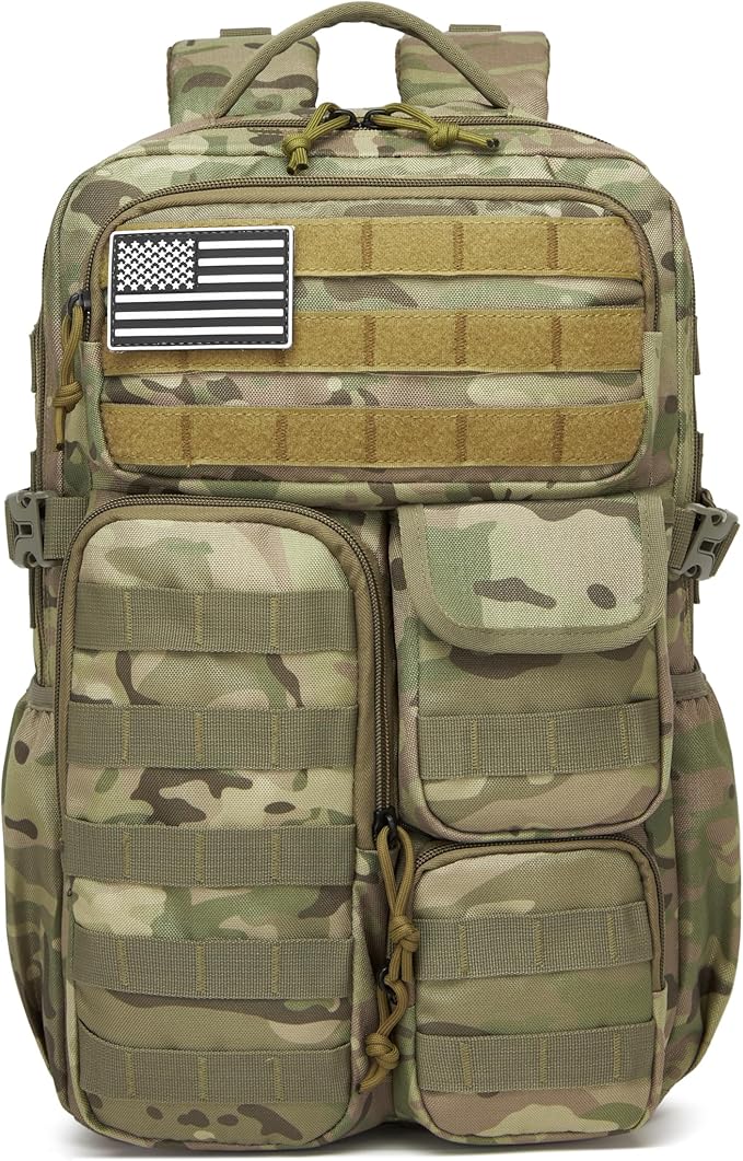 Wotony Tactical Backpack - Military waterproof backpack with multiple pockets and tactical gear for the outdoors (CP, 25L)