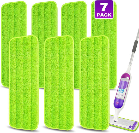 7 Count Reusable Microfiber Mop Pads for Swiffer PowerMop- MEXERRIS PowerMop Refills Hard Wood Floor Mop Pads Machine Washable, Wet Dry Dust Mop Pads Replacement for 13''-15'' Spray Wet Mops