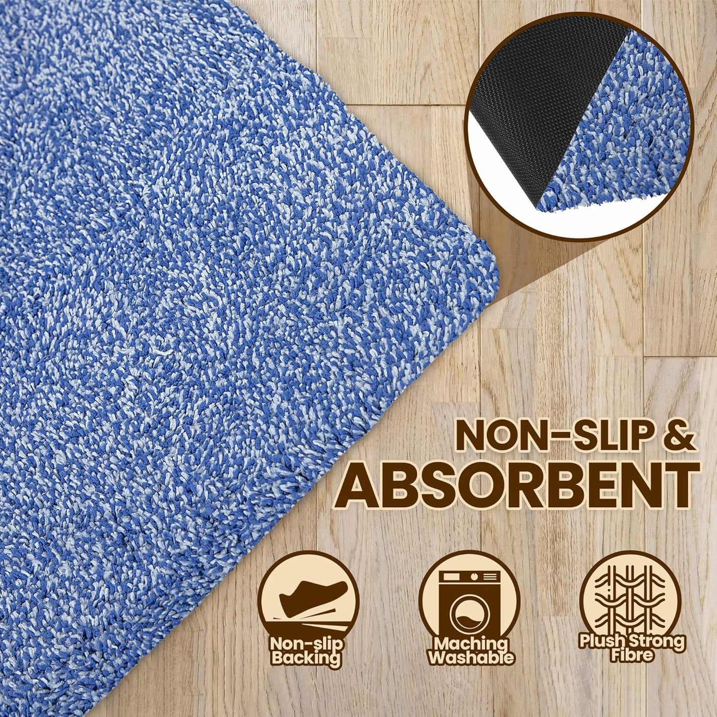 Premium Microfiber Indoor Door Mat – 24"x36" Washable Entry Mat, Non-Slip, Waterproof Backing, Super Absorbent, Low Profile Entryway Doormat for Indoor Entrance