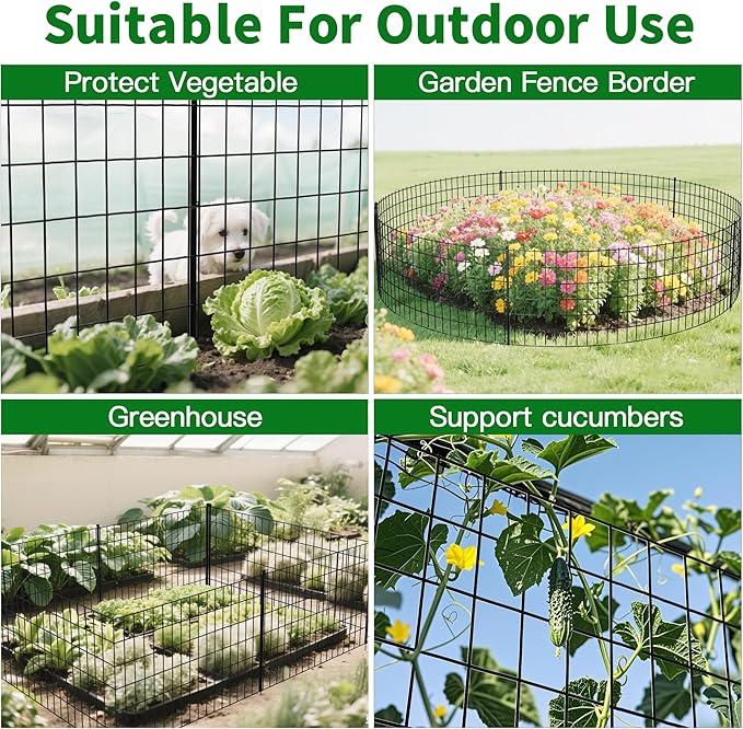 AMAGABELI GARDEN & HOME 24in(H)×50ft(L) Black Adaptive Bending Annealing Wire Mesh Welded Wire Fence for Outdoor Yard Greenhouse Plant Protection Poultry Netting