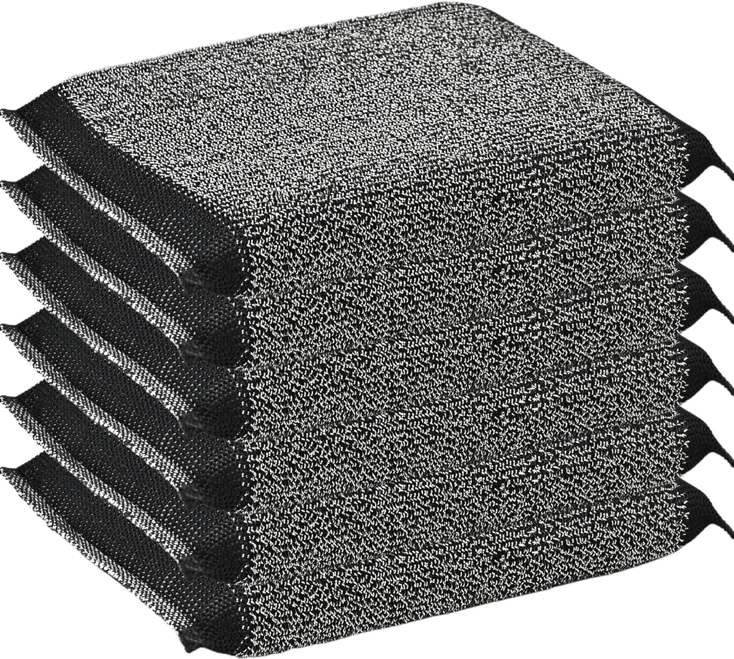 Steel Wool Scrub Sponges Kitchen, Reusable Dish Scrubber Sponge, for Pots, Pans, Gentle and Scratch Free - 6 Pack Black