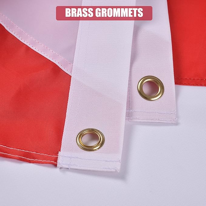 Alabama State Flag 3x5 Ft, Deluxe Embroidered Heavy Duty Polyester Durable AL Outside Flags, Indoor/Outdoor with Sewn Stripes and Brass Grommets