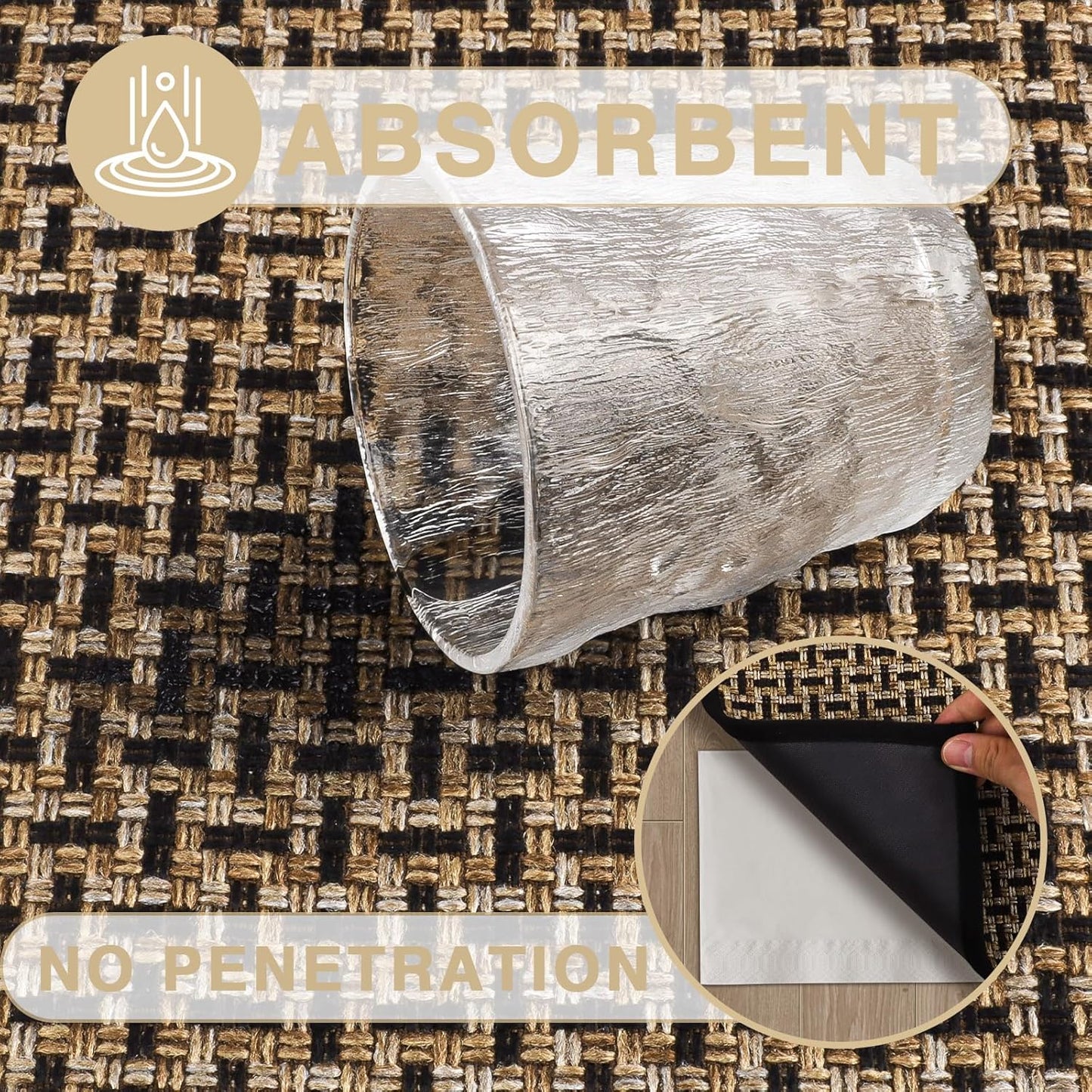 LEKEEPGO Door Mat Indoor Entrance 24"x36", Absorbent Indoor Door Mat, Non Slip Rubber Backing Inside Door Mats, Washable Floor Mat, Low-Profile Doormat for Front Door, Entryway, Entrance, Black