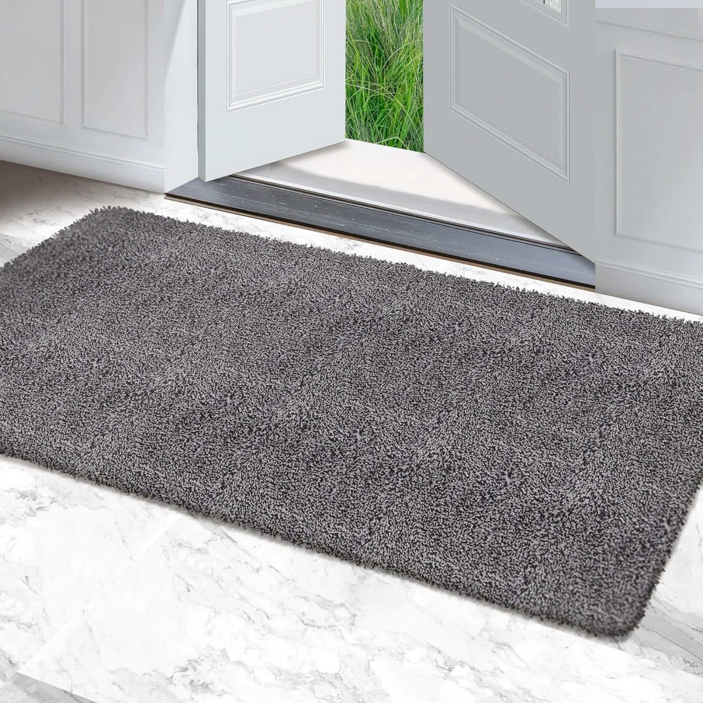 Premium Microfiber Indoor Door Mat – 36"x72" Washable Entry Mat, Non-Slip, Waterproof Backing, Super Absorbent, Low Profile Entryway Doormat for Indoor Entrance