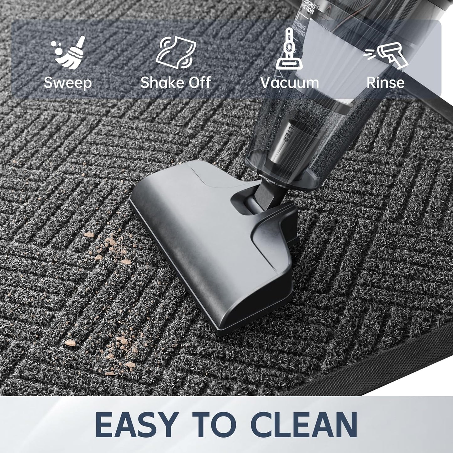 Front Door Mat, 6' x 3' Heavy Duty Indoor Outdoor Doormat, Non-Slip Backing Welcome Mats for Entryway, Low Profile, Commercial Door Mats