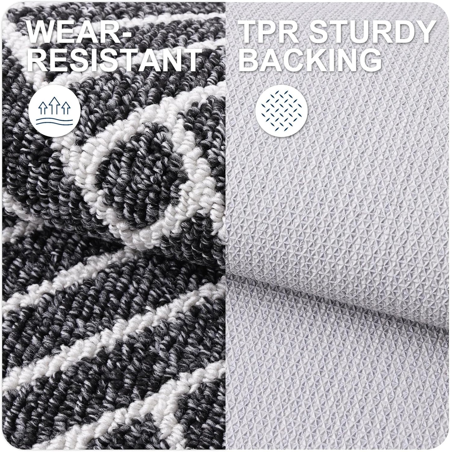 OLANLY Indoor Door Mat, 36x24 Inch, Dirt Resistant and Absorbent, Non-Slip Rubber Backing Floor Mats, Easy Clean Low-Profile Doormat for Entryway, Front Door, and Inside Entrance, Black