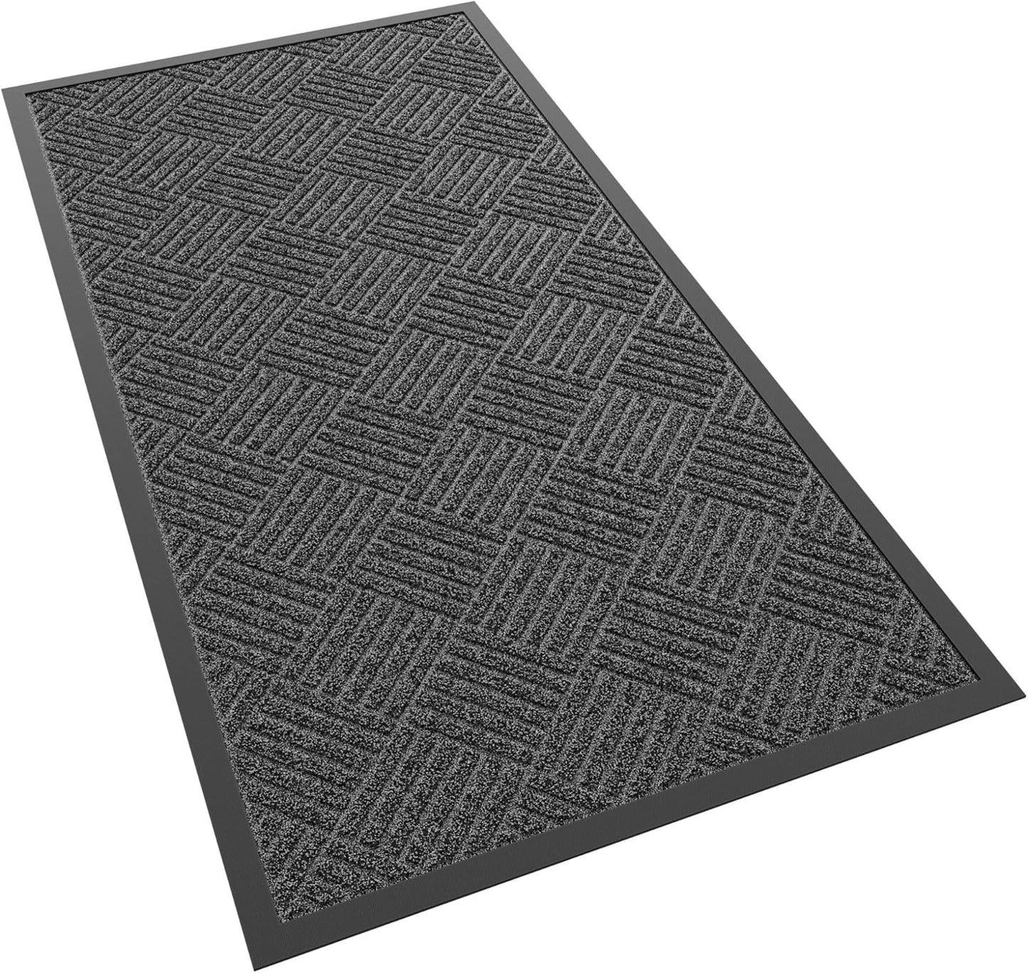 Front Door Mat, 4' x 2' Heavy Duty Indoor Outdoor Doormat, Non-Slip Backing Welcome Mats for Entryway, Low Profile, Commercial Door Mats