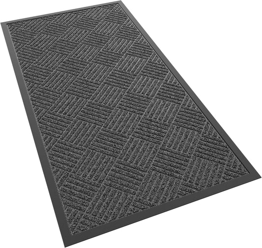 Front Door Mat, 4' x 2' Heavy Duty Indoor Outdoor Doormat, Non-Slip Backing Welcome Mats for Entryway, Low Profile, Commercial Door Mats