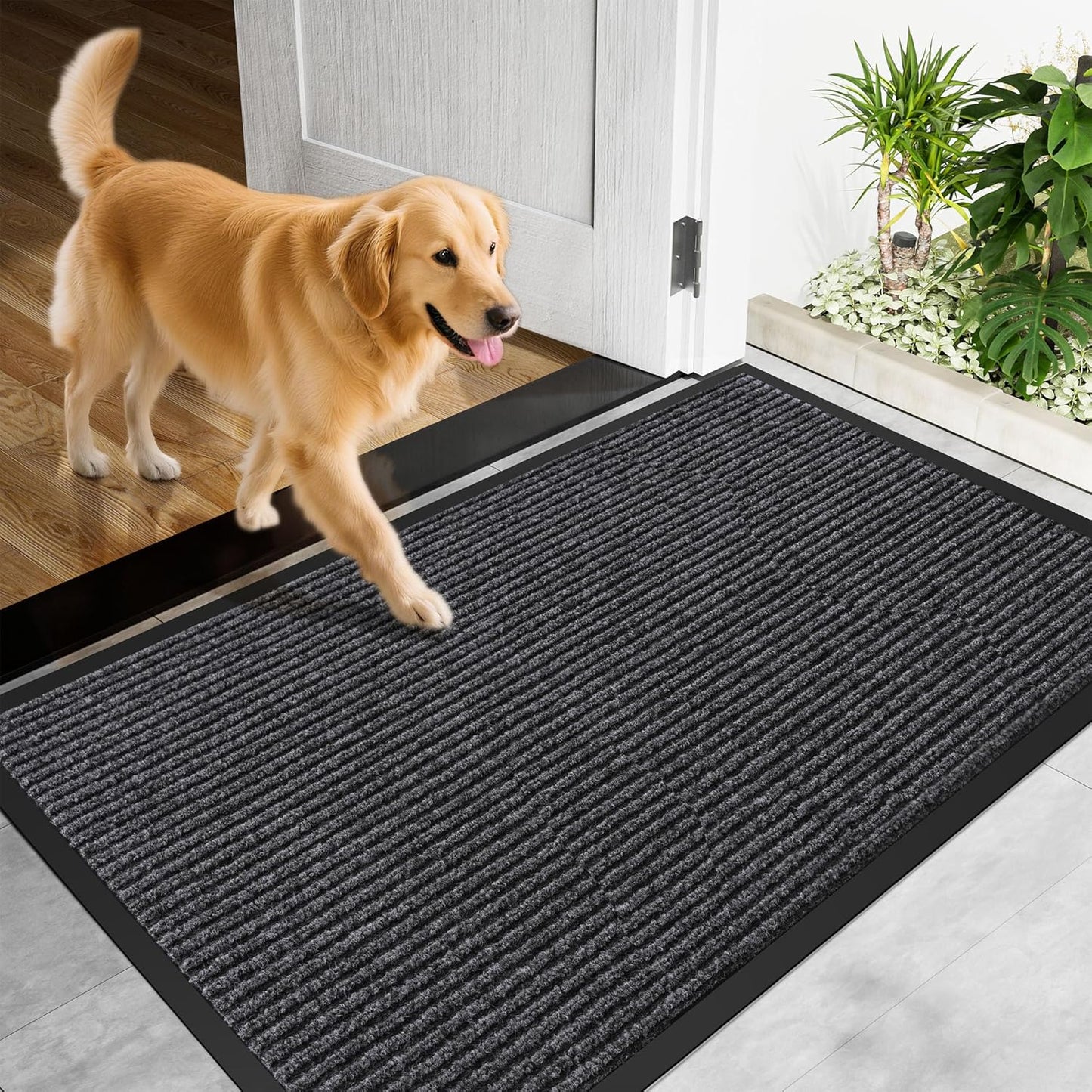 Front Door Mat, 72" x 36" Heavy Duty Indoor Outdoor Doormat, Non-Slip Welcome Mats for Entryway, Rubber Backing Low Profile Commercial Door Mats