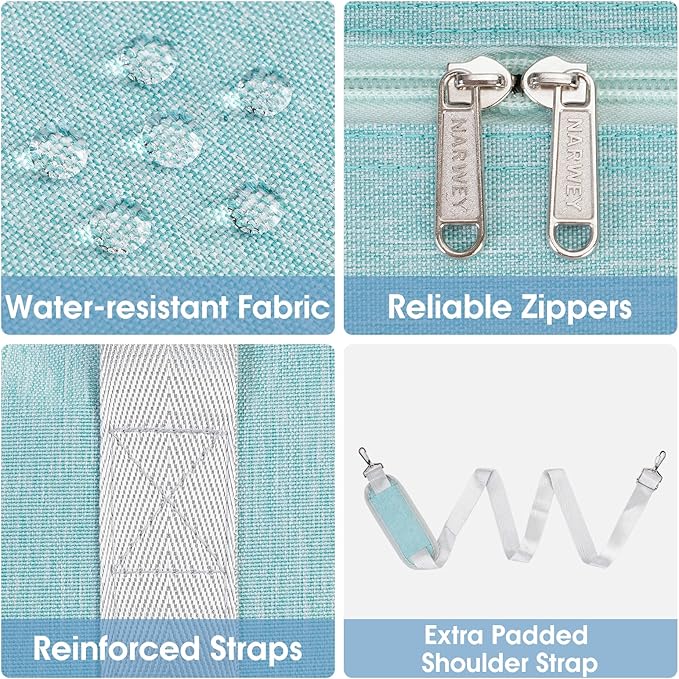 For Spirit Airlines Personal Item Bag 18x14x8 Foldable Travel Duffel Bag Underseat Carry on Luggage for Women (Mint Green)