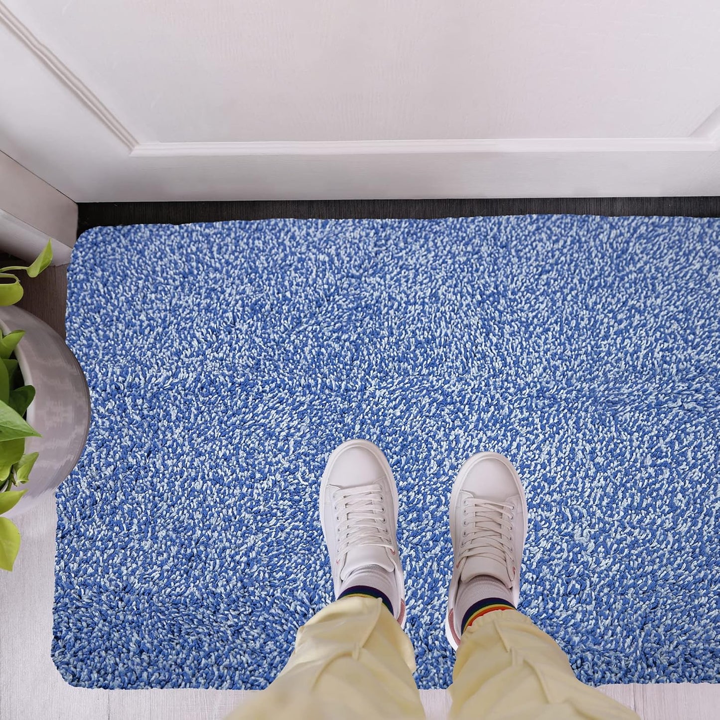 Premium Microfiber Indoor Door Mat – 32"x48" Washable Entry Mat, Non-Slip, Waterproof Backing, Super Absorbent, Low Profile Entryway Doormat for Indoor Entrance